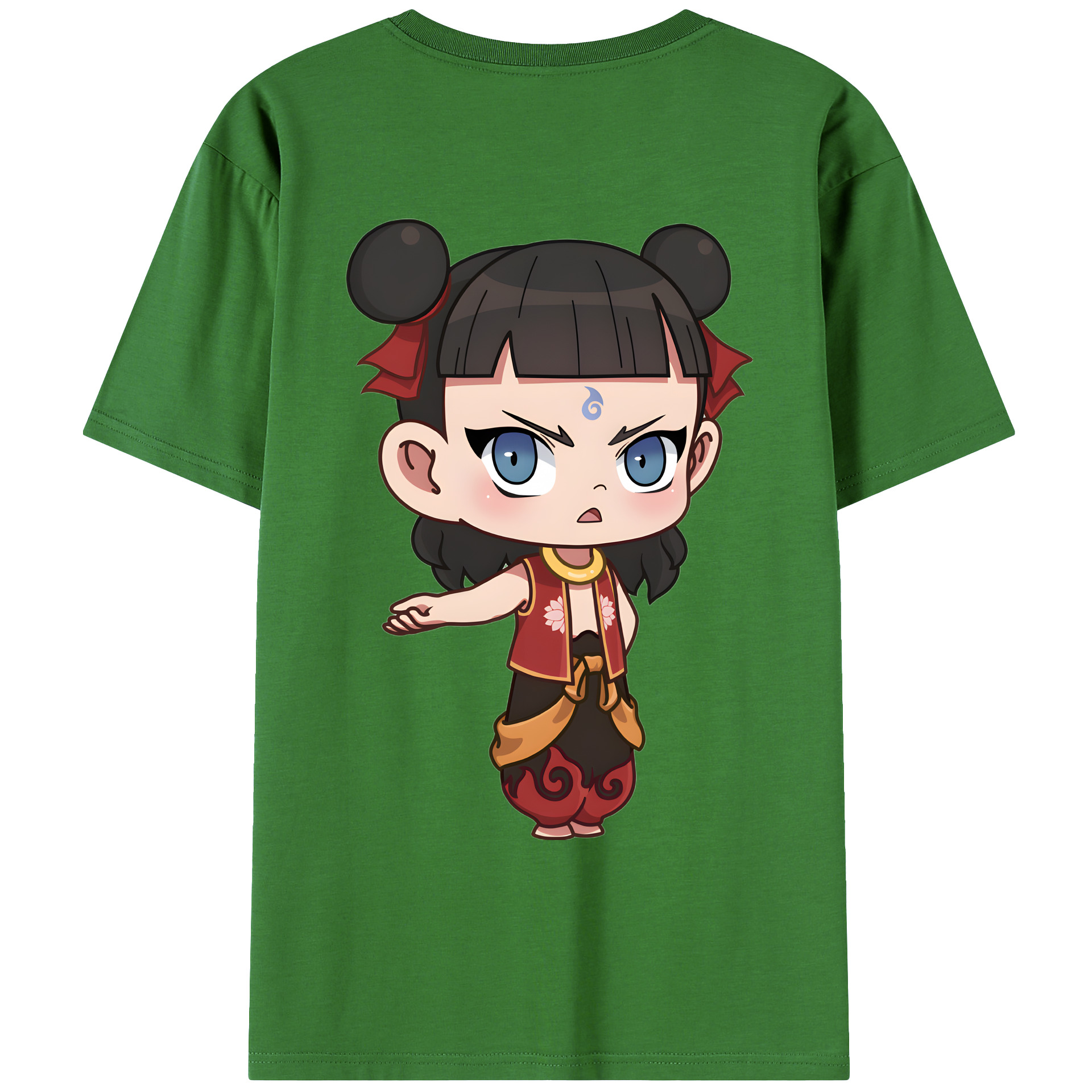 （画像用） Ne Zha 2 ナタ 魔童の大暴れ レディース半袖Tシャツ(バックプリント)